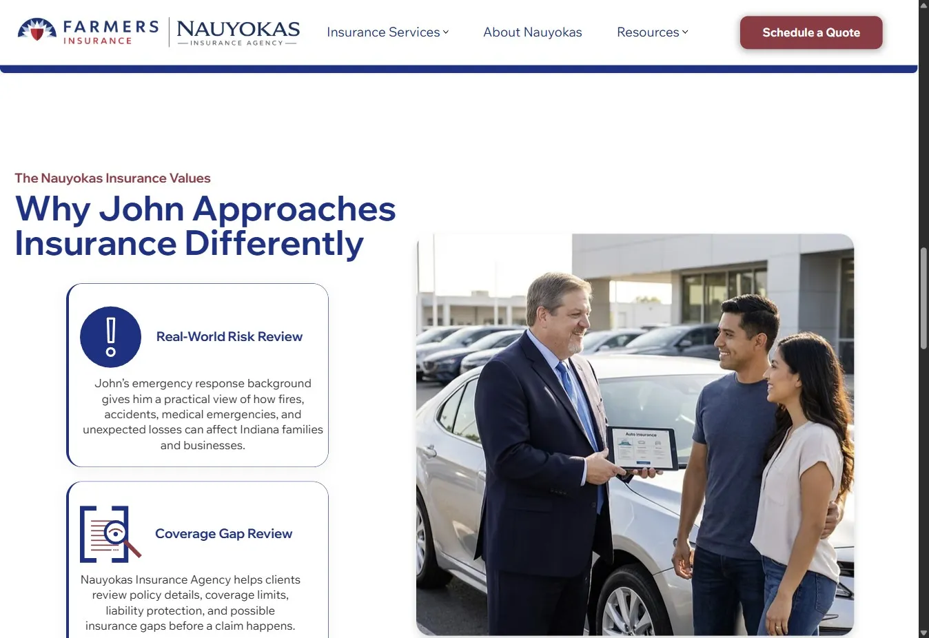 Nauyokas Insurance Agency founder story describing the founder’s approach to insurance.